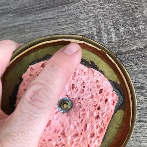 Classic Blue and White Ceramic Jar with Gold Lid - Picture 9 of 16